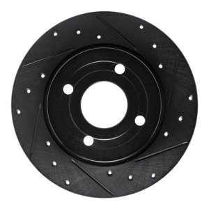Ford Ecosport Brake Rotor (1) - Rear Right - R1 Concepts - Drilled & Slotted - Black - `18-`22
